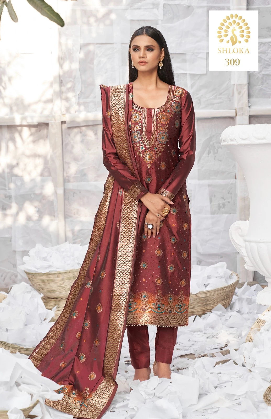 Pc Banarasi Vol 2 Banarasi Silk Wholesale Fancy Silk Salwar Suit Catalog — Wholesale Salwar Suits, MPA wholesale from Surat - Gallery Image 2
